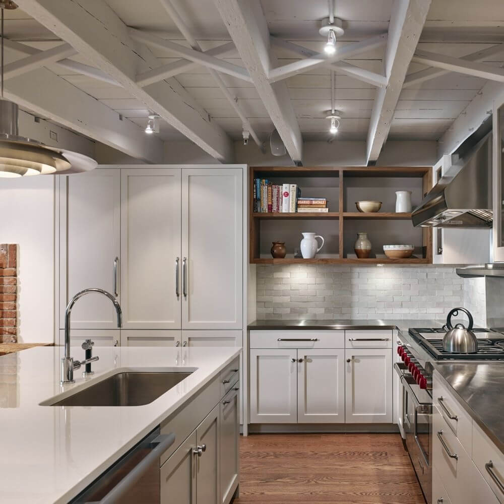 exposed basement ceiling ideas - 17. Expose The Ceiling with Lights - Harptimes.com
