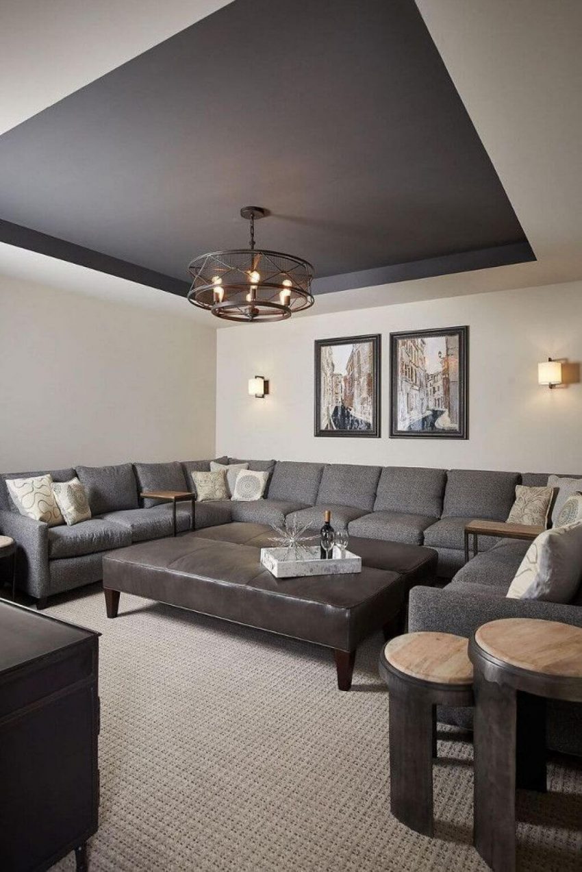 cheap basement ceiling ideas - 16. Modern Gypsum Ceiling for Basement - Harptimes.com