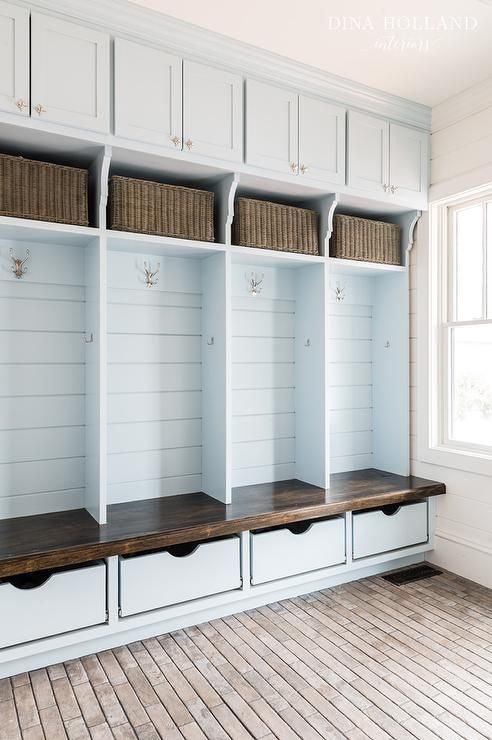 mudroom ideas closet - 20. Neutral Locker Mudroom Design - Harptimes.com