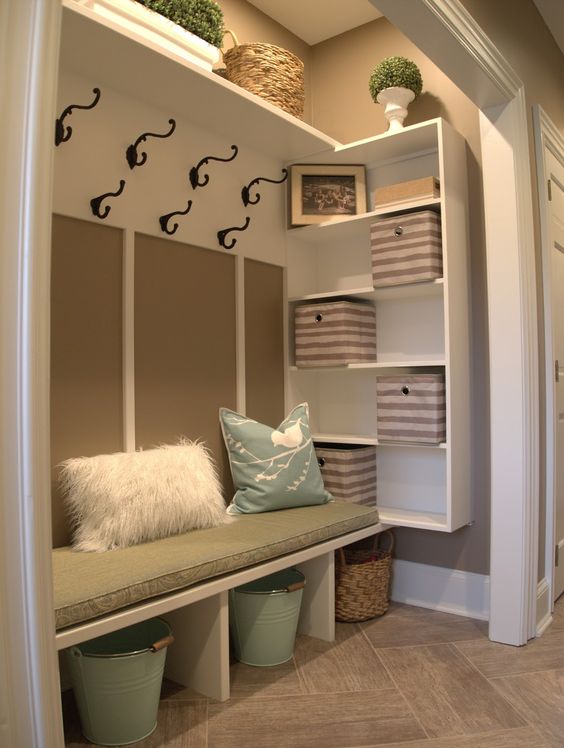 rustic mudroom ideas - 5. Comfortable Mudroom Closet Ideas - Harptimes.com