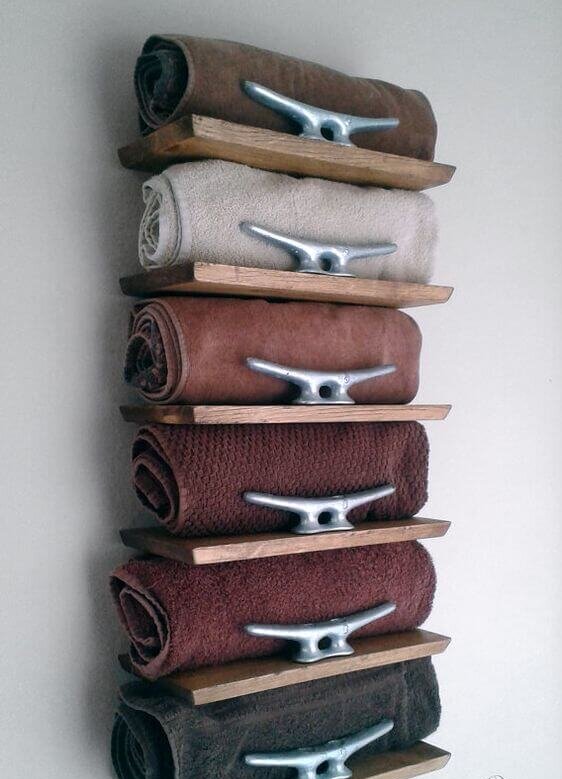 Bathroom Storage Ideas Dock Cleats Shelves for Towel