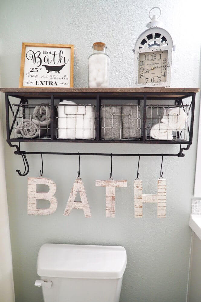 Bathroom Storage Ideas Easy DIY Decoration above the Toilet - Harptimes.com
