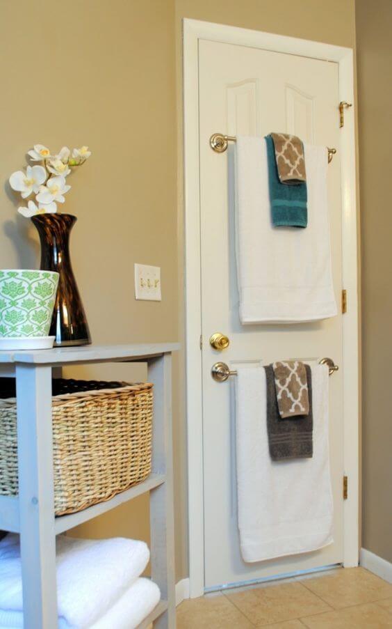 Bathroom Storage Ideas Towel Rods behind the Bathroom Door - Harptimes.com