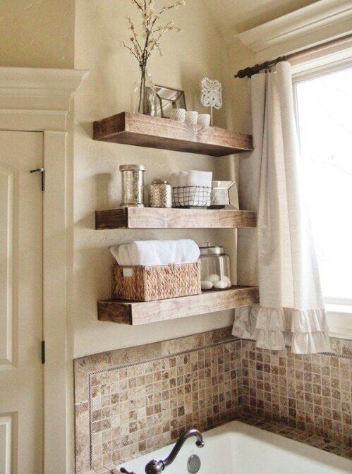 Bathroom Wall Decor Chic Space-Saving Shelves over the Sink