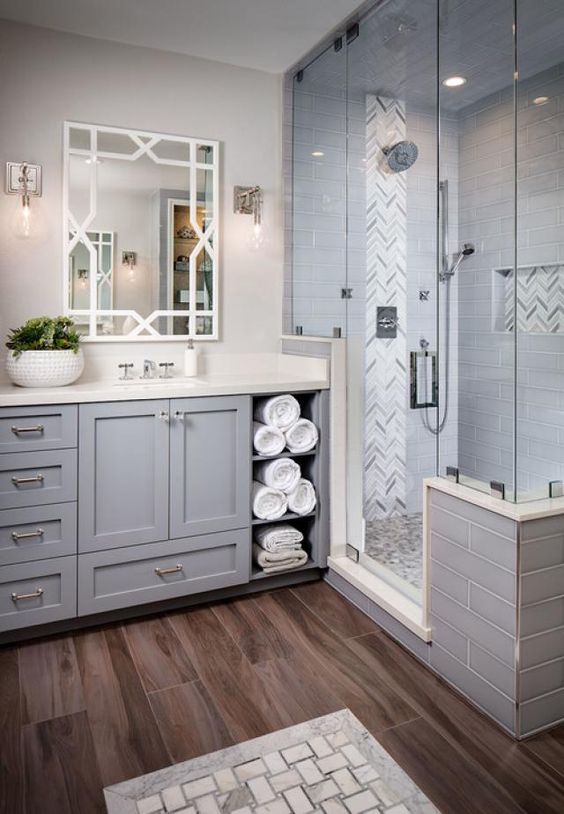Bathroom Wall Decor Neutral Master Bathroom Walk-In Shower Ideas - Harptimes.com