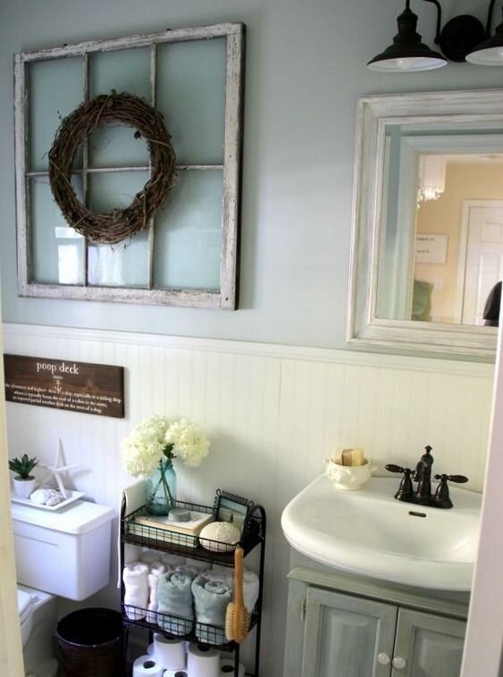 Bathroom Wall Decor Rustic Farmhouse Style Wreath - Harptimes.com