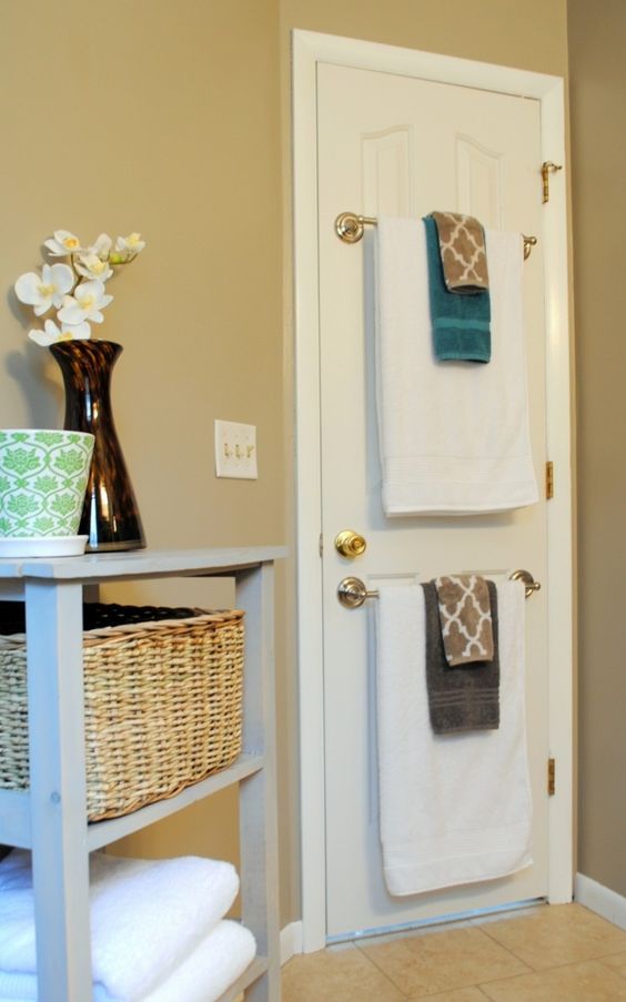 Bathroom Wall Decor Towel Hanger behind the Door - Harptimes.com