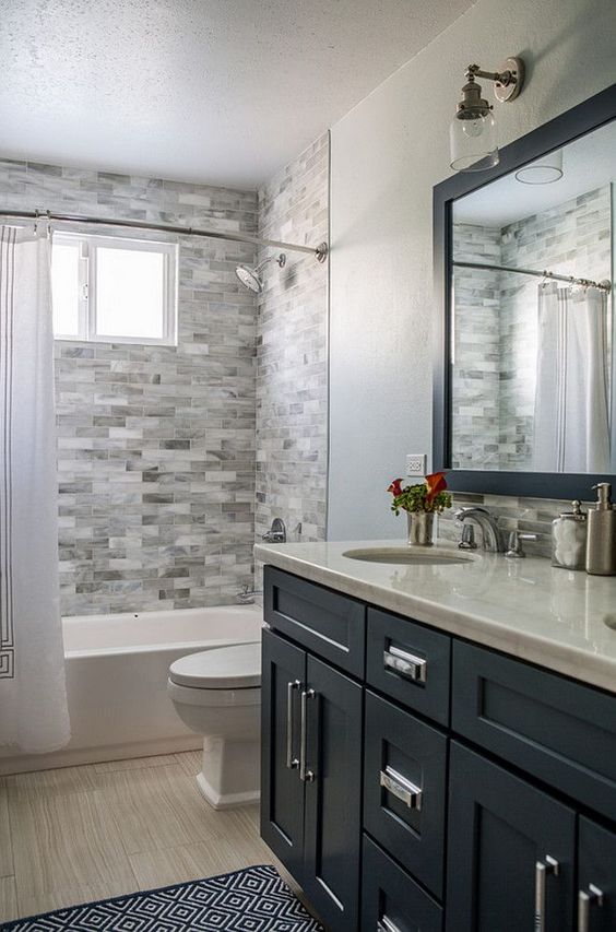 Guest Bathroom Ideas Decorative Stone Wall Tile - Harptimes.com