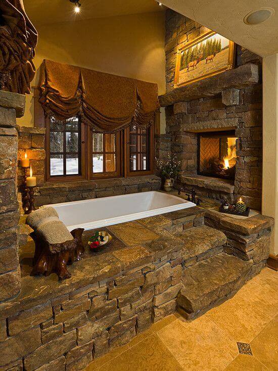 Rustic Bathroom Ideas A Bathroom Filled With Stones - Harptimes.com
