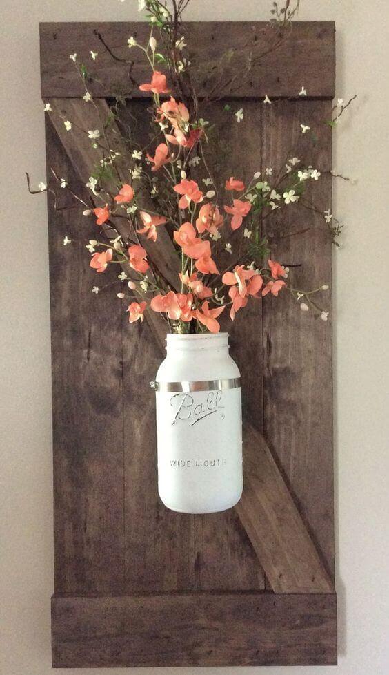 Rustic Bathroom Ideas Potted Flowers Wall Decor - Harptimes.com