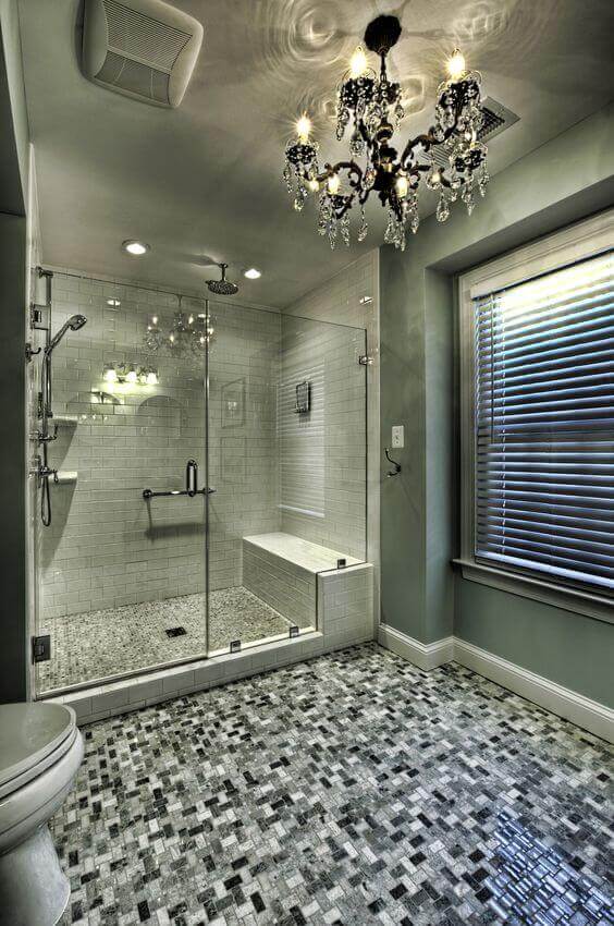 Walk In Shower Tile Ideas Royal Walk-In Shower with Chandelier - Harptimes.com
