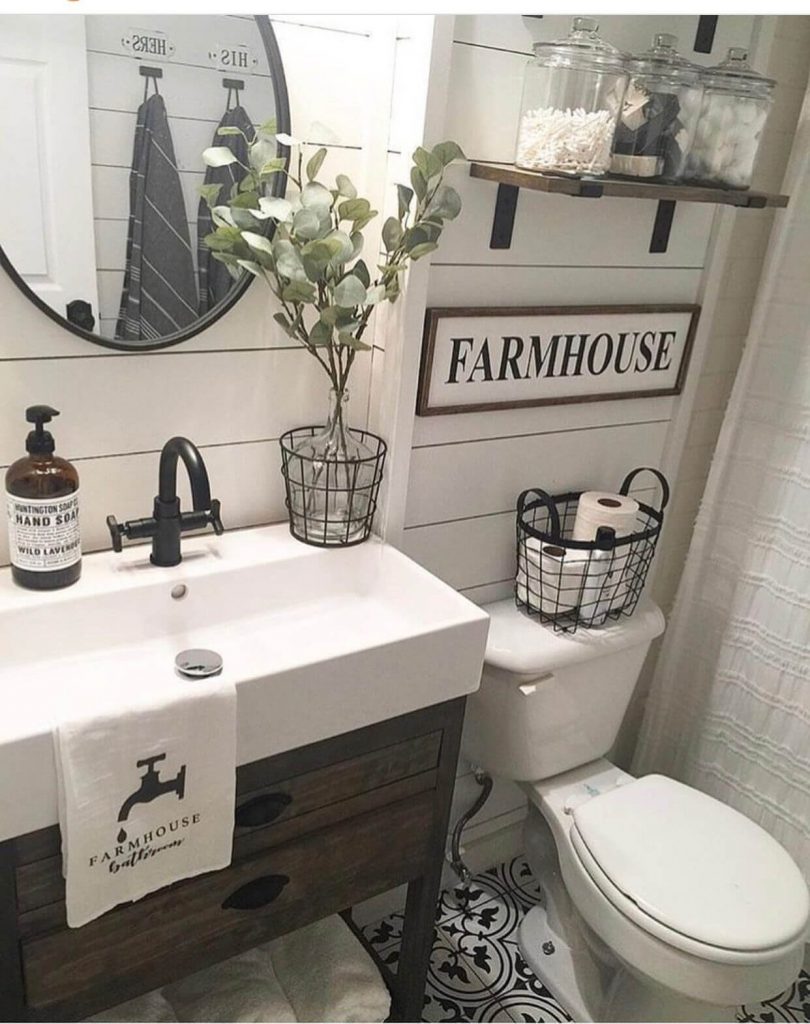 farmhouse powder room ideas