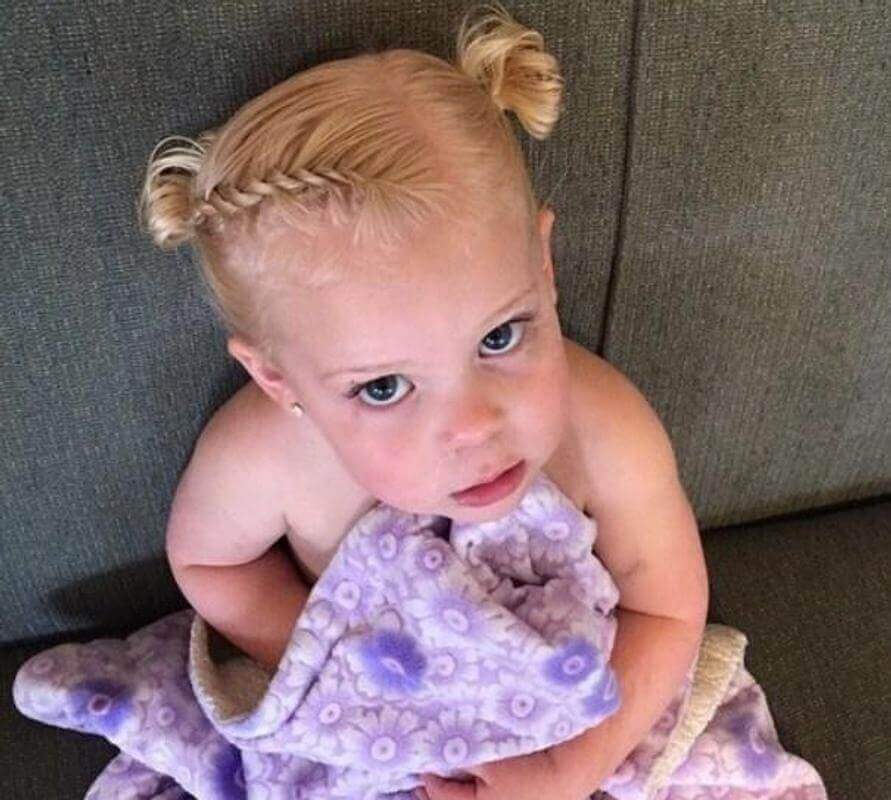1. Baby Cute Hairstyles with Two Knots Baby Cute Hairstyles with Two Knots