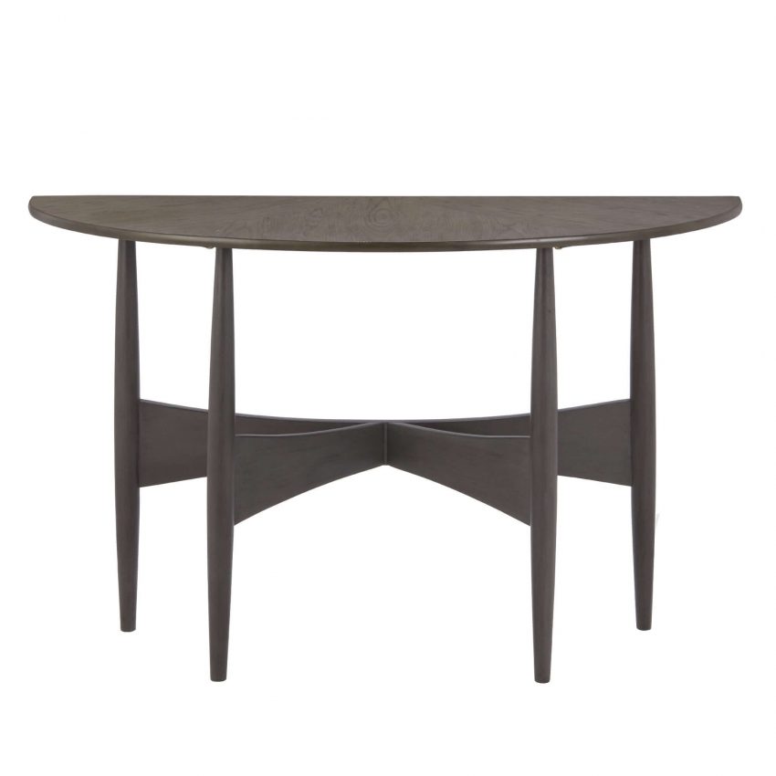 Black Half-Rounded Sofa Table Decor Ideas