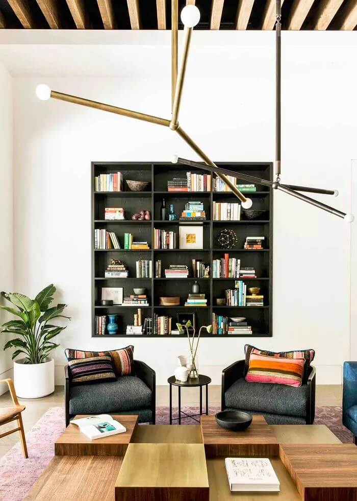 9. Built-in Bookcase in Modern Living Room Built-in Bookcase in Modern Living Room Decor Ideas