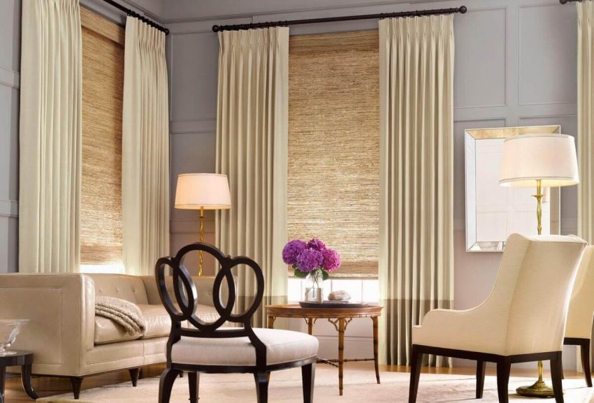 14. Curtains and Blinds Combination for Living Room Curtains and Blinds Combination for Living Room Ideas - Harptimes.com