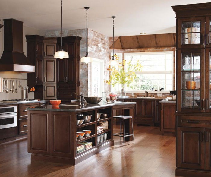 Dark Cherry Cabinet Accented with Aged Elements