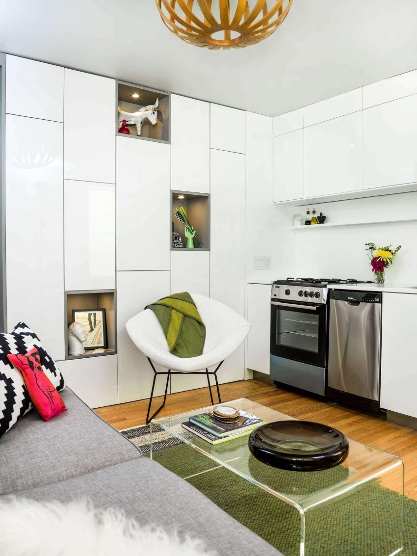 Glossy White Cabinet All Over the Wall Basement Ideas