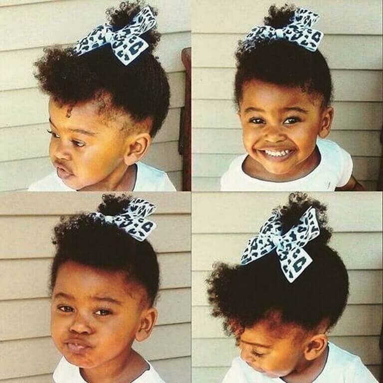 2. Little Black Girl Hairstyles with High Ponytail Little Black Baby Girl Hairstyles with High Ponytail