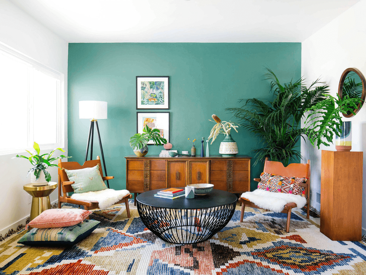Living Room Decor Ideas with Fresh Accent Wall