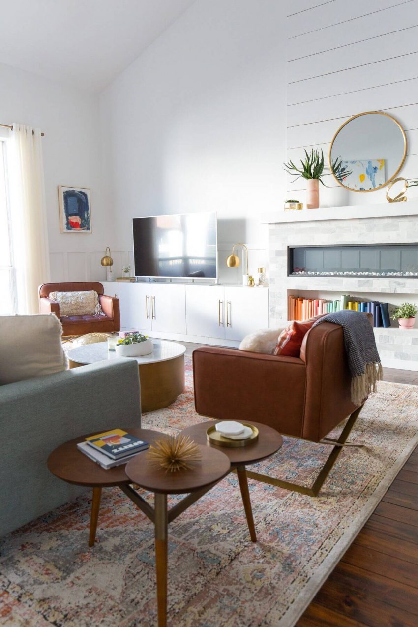 8. Modern Living Room with Gold Accents Modern Living Room with Gold Accents Ideas