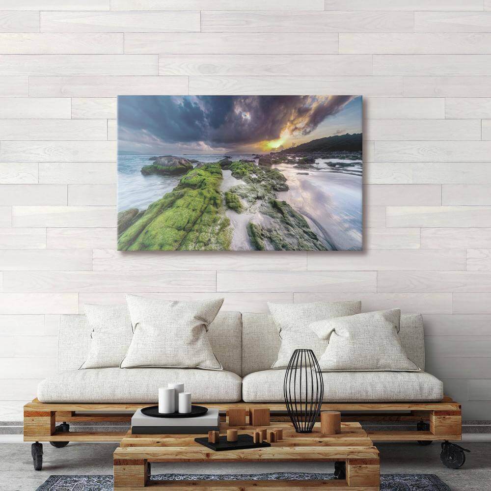 Pale Wood Plank Accent Wall Ideas