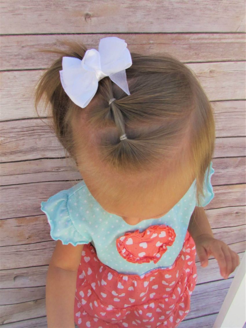 4. Triple Tie Baby Hairstyles for Girl with Bow Triple Tie Baby Hairstyles for Girl with Bow