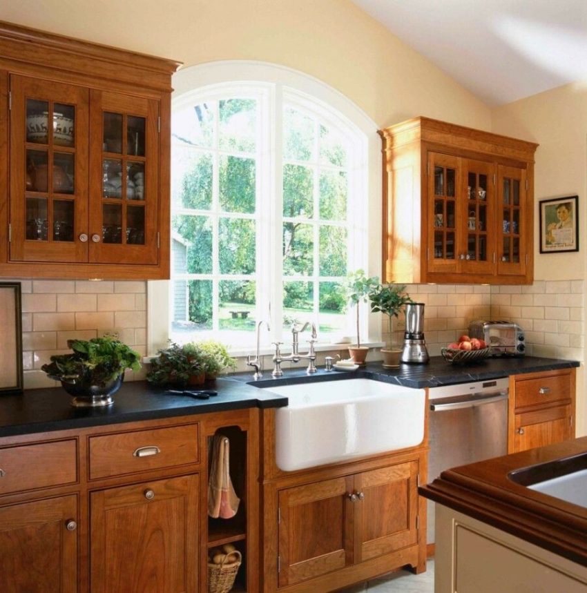 Victorian Kitchen With Cherry Cabinet