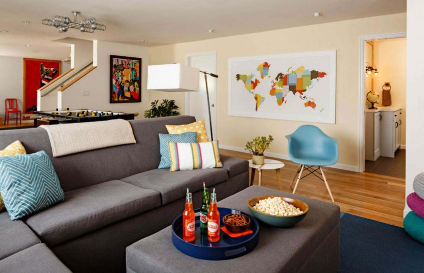 Young and Chic Room Basement Finishing Ideas