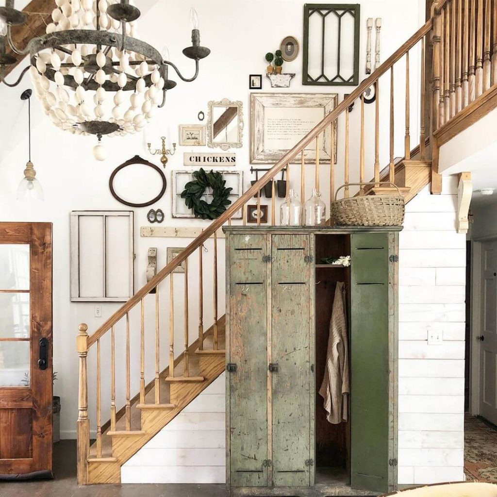 decor on staircase wall