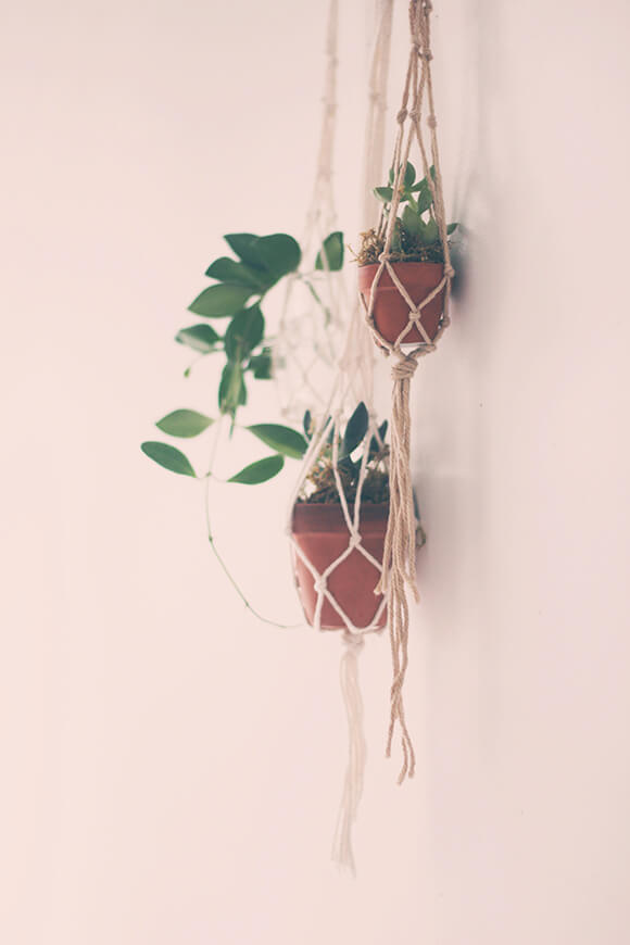 diy hanging planter rope