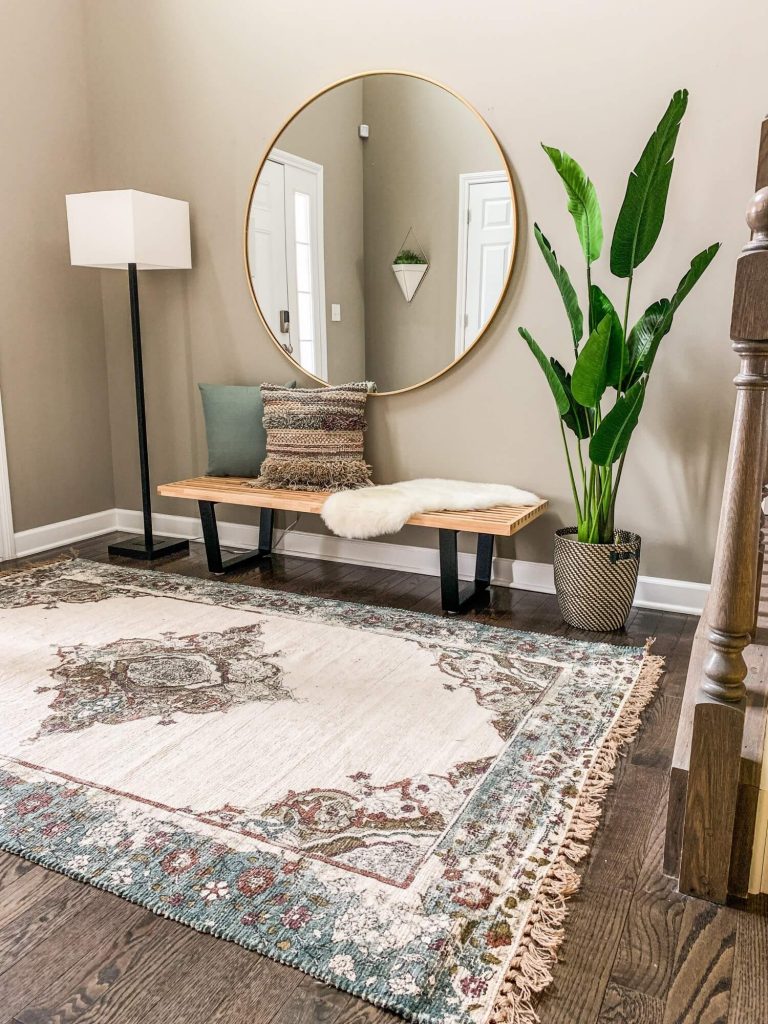 entryway bench and mirror ideas