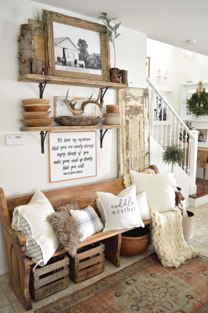 entryway table wall decor