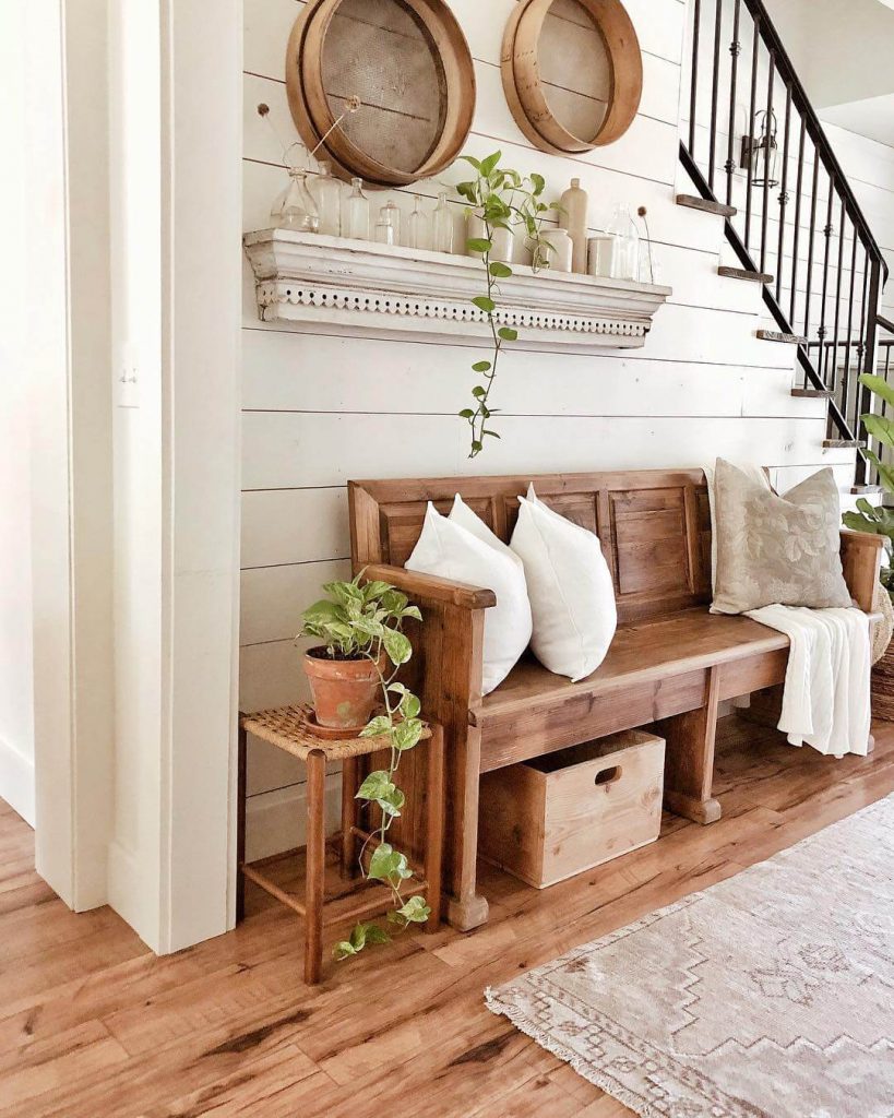 farmhouse bench entryway ideas