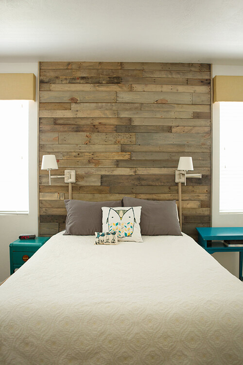 reclaimed wood headboard