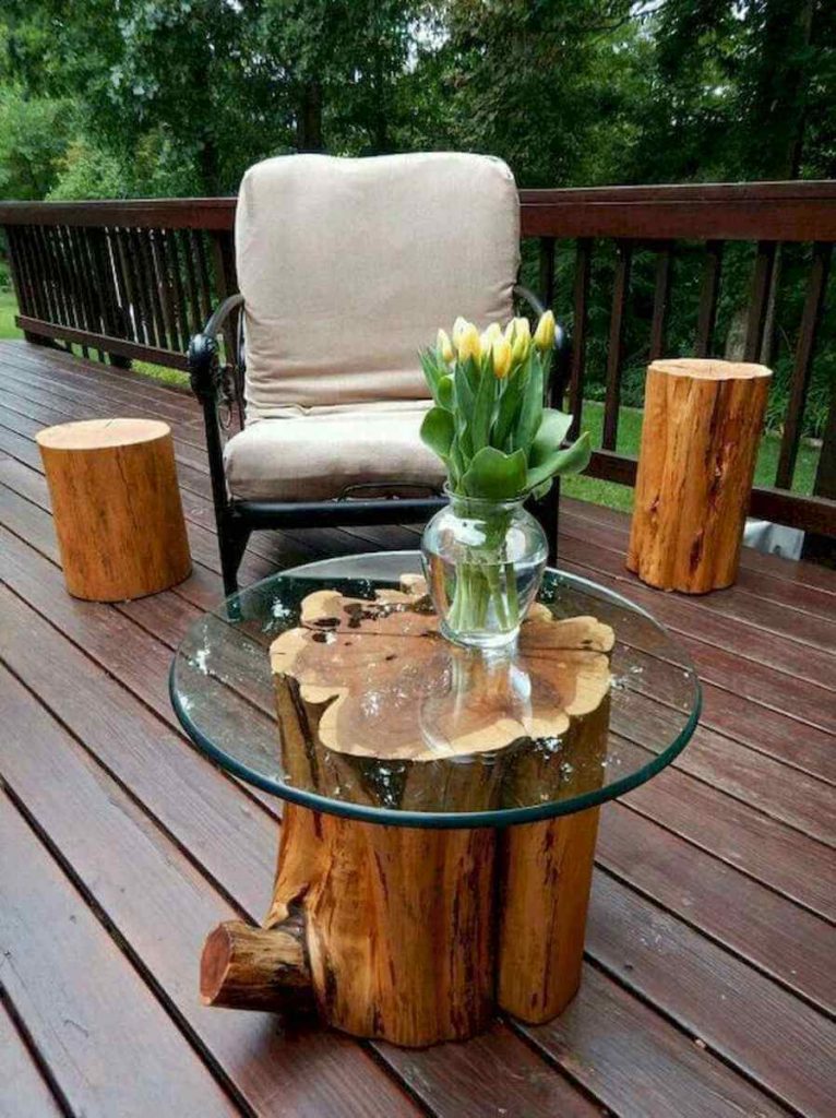 tree stump bench ideas