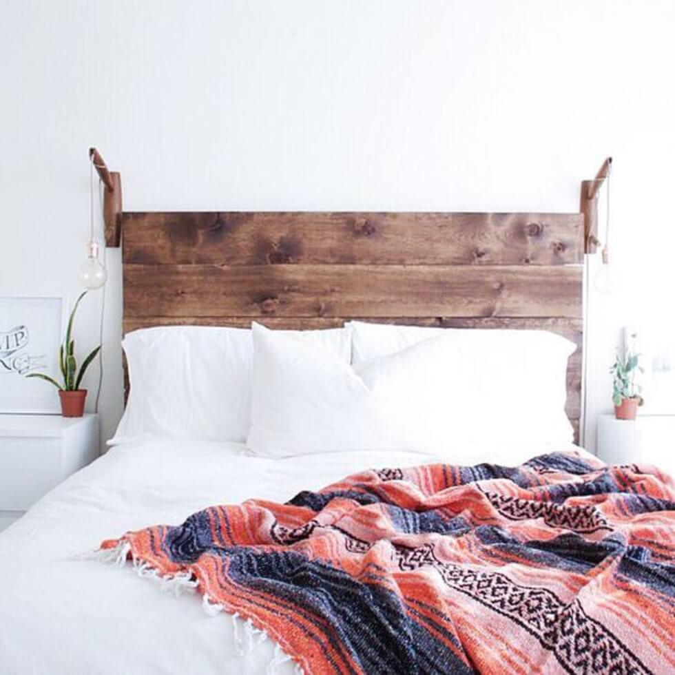 white wood headboard queen