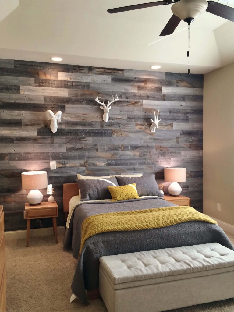 wood headboard wall