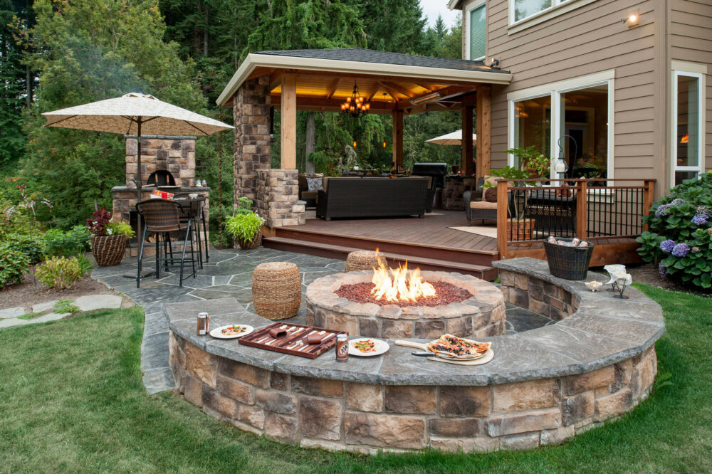 backyard patio ideas stone
