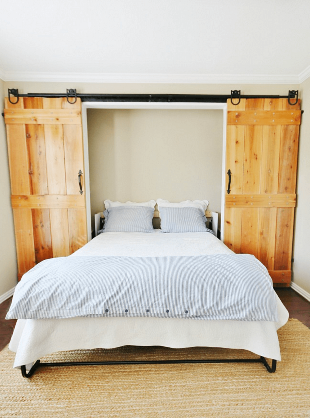 barn door murphy bed