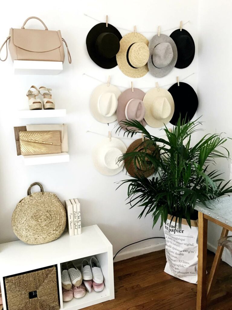 diy hanging hat rack