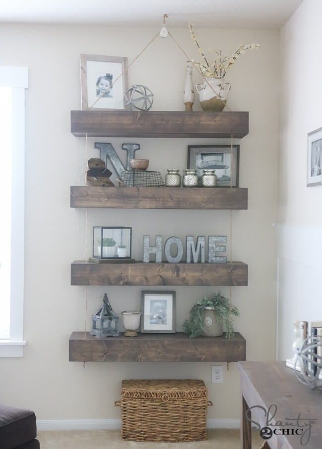 floating wall shelf decorating ideas