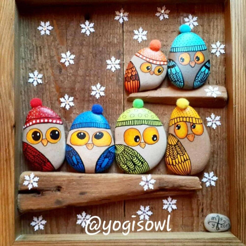 painted rock owl
