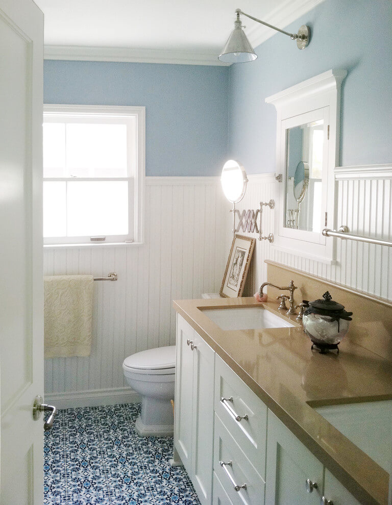 bathroom beadboard wainscoting