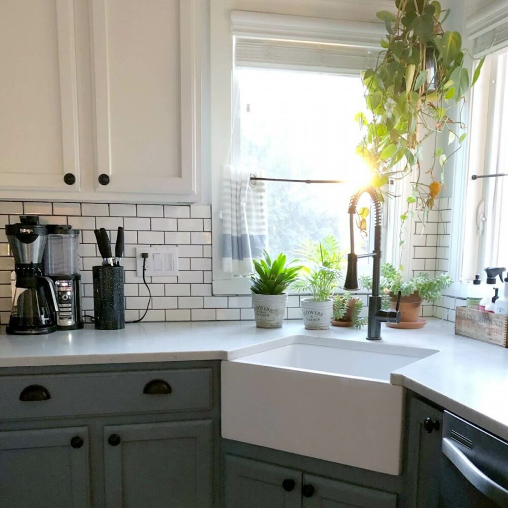 kitchen sink in corner ideas