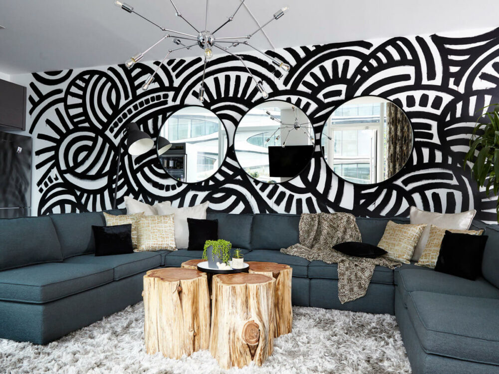living room wall mural ideas