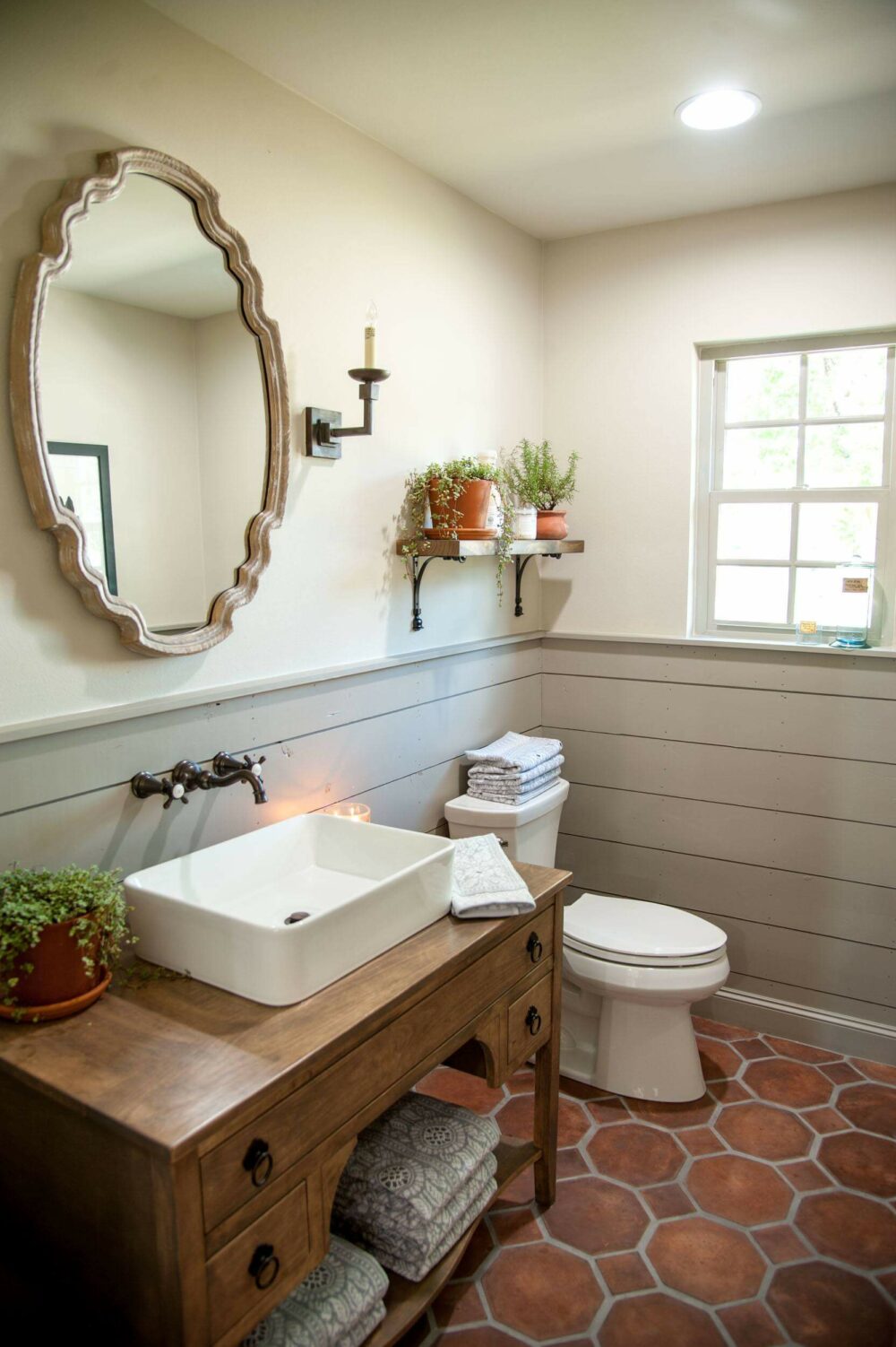 wainscoting on bathroom walls