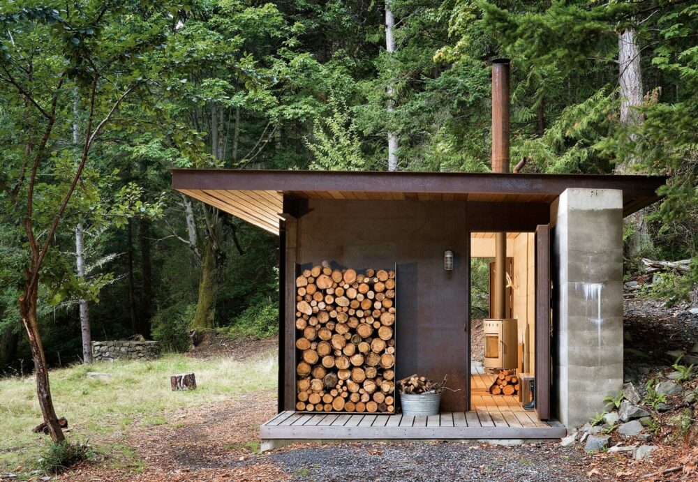 firewood storage shed