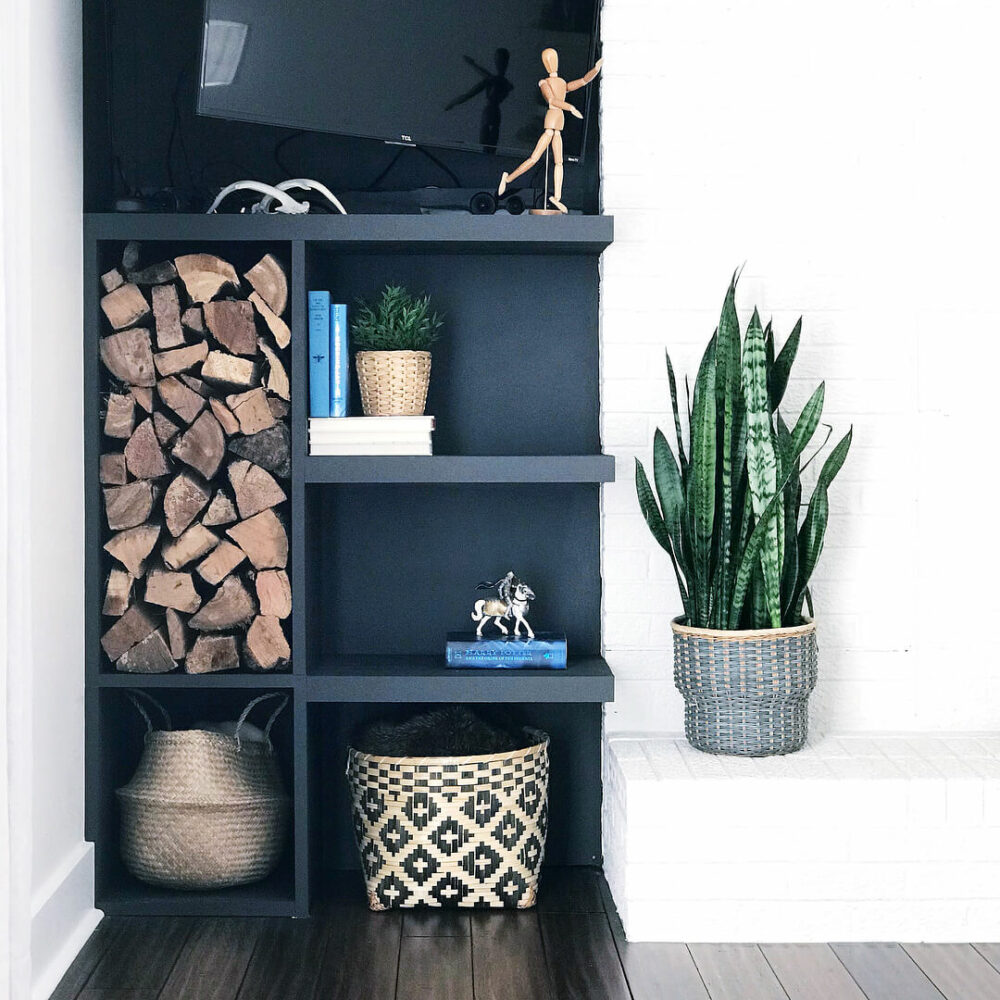 firewood storage wooden box
