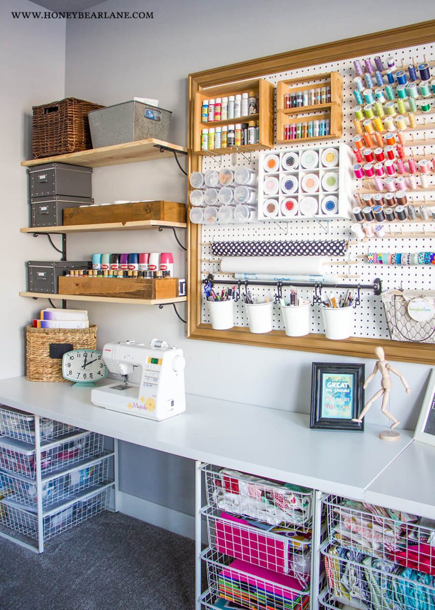 sewing room pegboard ideas